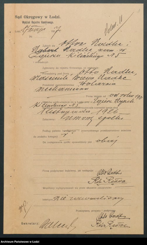 Obraz 3 z jednostki "Otto Radke Bracia Radke- stolarnia mechaniczna"