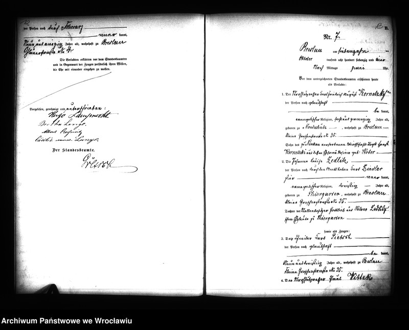 image.from.unit.number "Heiraths-Haupt-Register Breslau I 1874 Band 1"