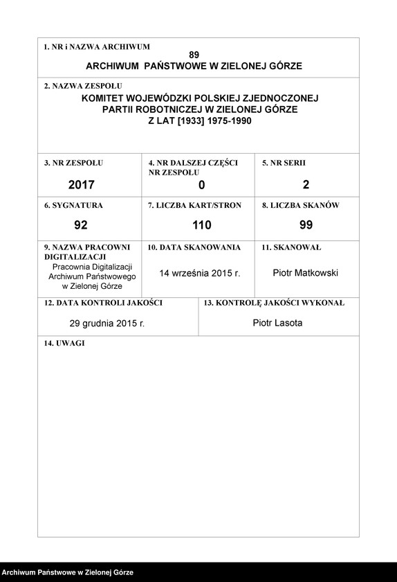 Obraz 1 z jednostki "Protokół z X plenarnego posiedzenia KW nt. Funkcjonowanie wojewódzkiej organizacji partyjnej w nowych warunkach politycznych. Załączniki. 14 kwietnia 1989"
