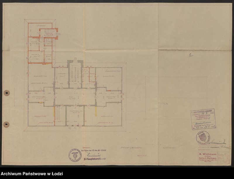 Obraz 3 z jednostki "Szkice budynków SS Unterführerschule przy ulicy Szczecińskiej w Łodzi"