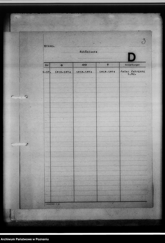 Obraz 7 z jednostki "[Spisy ksiąg stanu cywilnego wyznania katolickiego i ewangelickiego, dotyczy miejscowości: Babinost powiat Sulechów, Przytoczna powiat Międzyrzecz, Trzcianka powiat Trzcianka]"