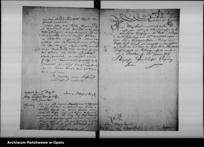 Obraz 6 z jednostki "Acta specialia betreffend die Feuer Societats und Servis- Freiheit der beiden Häuser des Orbe und Bega auf dem Amts Ostroweck de anno 1816"