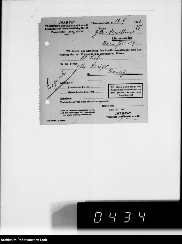 Obraz 19 z jednostki "Aufträge Lager 39. [Zamówienia firm na różne wyroby]"