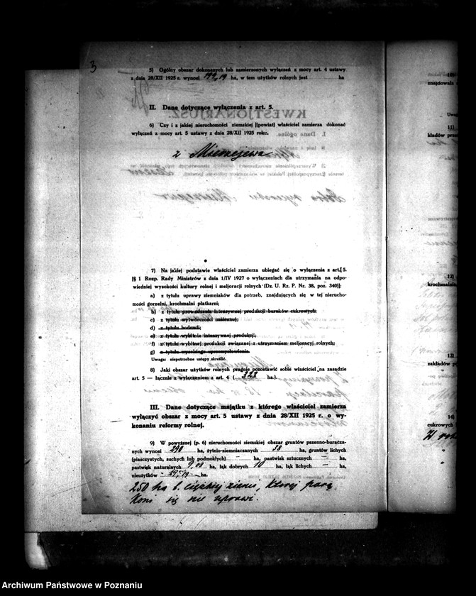 Obraz 7 z jednostki "Majątek Mierzejewo powiatu leszczyńskiego wyłączenie z art. 4/5 ustawy o reformie rolnej Alfred Ziółkowski"