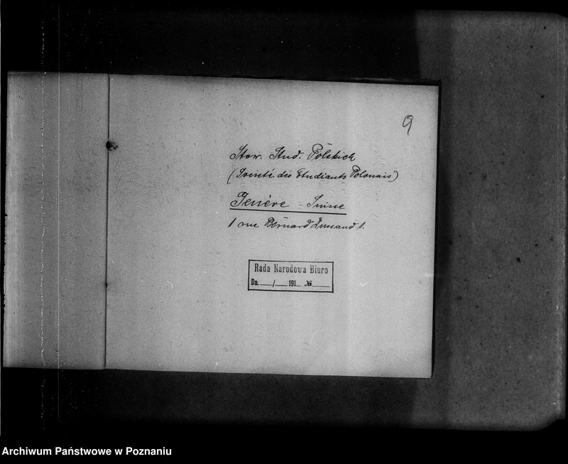 Obraz 13 z jednostki "Adresy Kółek Rolniczych w Prusach Zachodnich i w Prowincji Poznańskiej oraz adresy organizacji studenckich zagranicą."