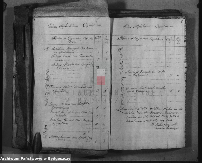 image.from.unit.number "Duplicate der Kirchen Bücher von Kościelec"