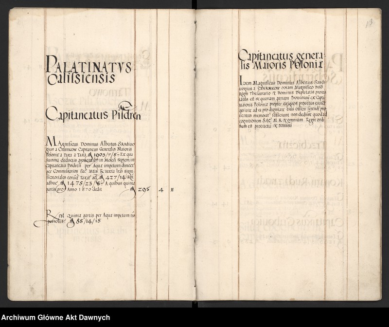 image.from.unit.number "Sumariusz pieniędzy i rejestr retenty piątej części z dochodów dóbr stołowych z terenów całej Rzeczpospolitej."