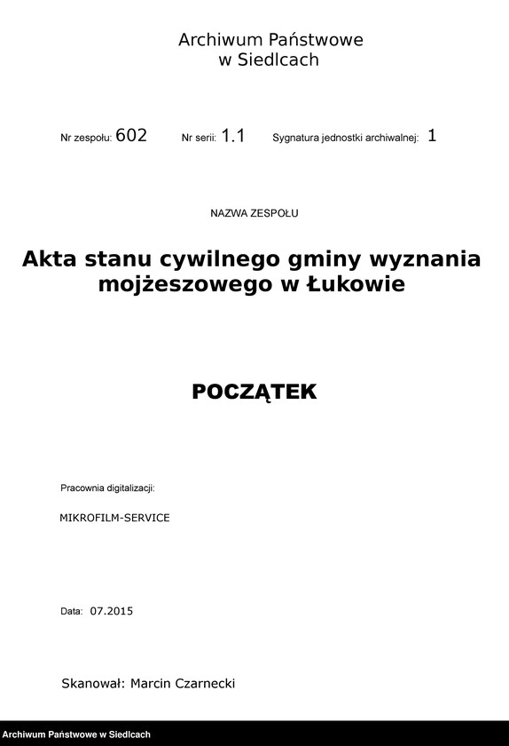 image.from.team "Akta stanu cywilnego gminy wyznania mojżeszowego w Łukowie"