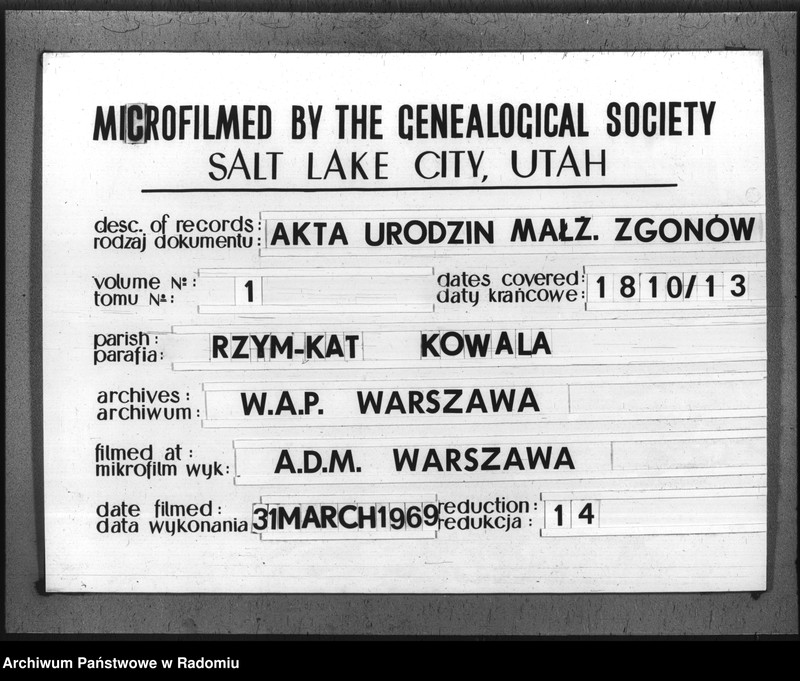 image.from.unit.number "Duplikat parafij Kowala Stępocina z r.1810 - 1813"