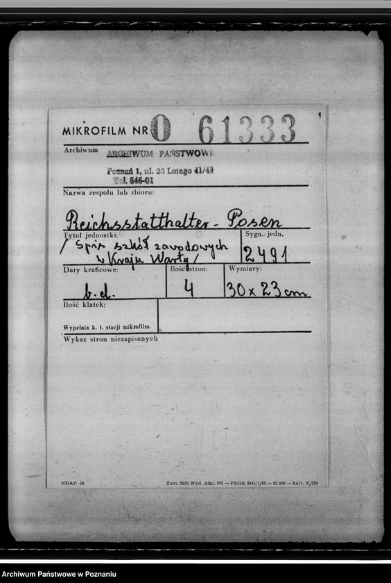 Obraz 2 z jednostki "Spis szkół zawodowych w Kraju Warty"