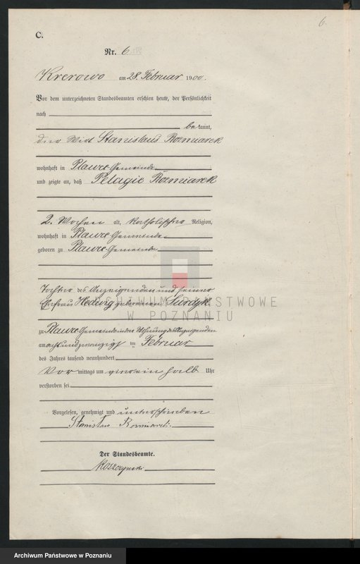 Obraz 9 z jednostki "Sterbe-Haupt-Register"