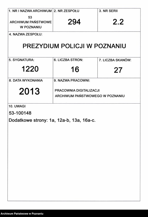 Obraz 1 z jednostki "A. betr. den polnischen Flüchtling Romuald Zorawski"