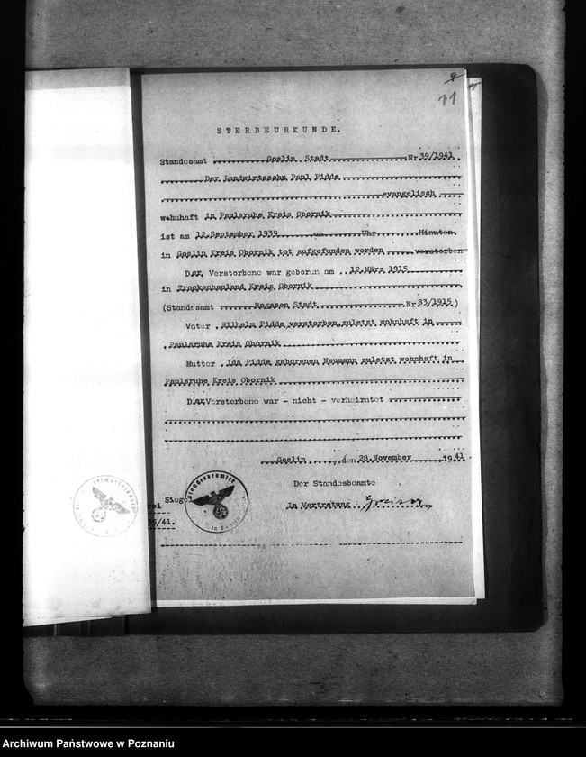 Obraz 15 z jednostki "Kreis Obornik (Oborniki). Wykazy miejscowych Niemców, którzy zginęli w 1939 roku"