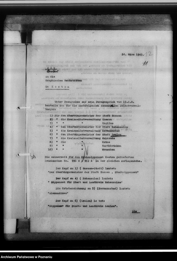 Obraz 16 z jednostki "[Korespondencja w sprawach organizacyjnych]- Sippenamt für Stadt- und Landkreis Leslau [Włocławek, województwo bydgoskie]"