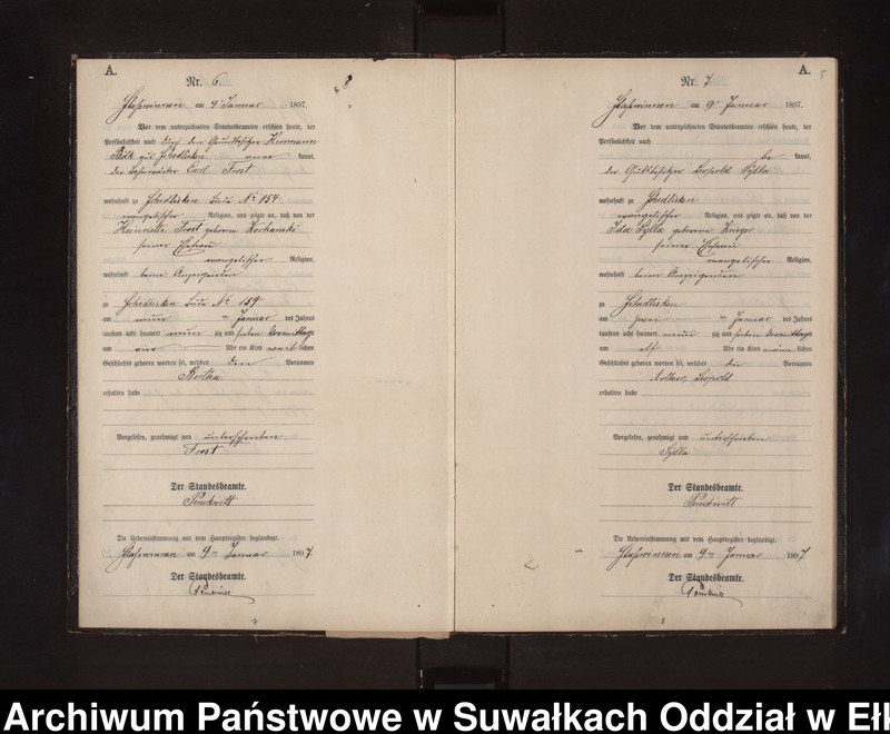 image.from.unit.number "Geburts-Neben-Register des Preussischen Standes-Amtes Stasswinnen Kreis Lötzen"