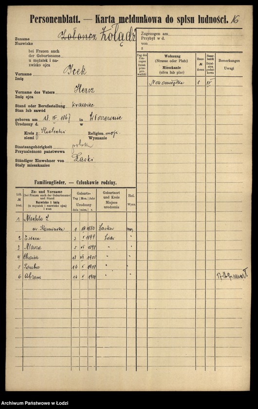 image.from.unit.number "[Spis ludności Łodzi] Zolich - Zontag"