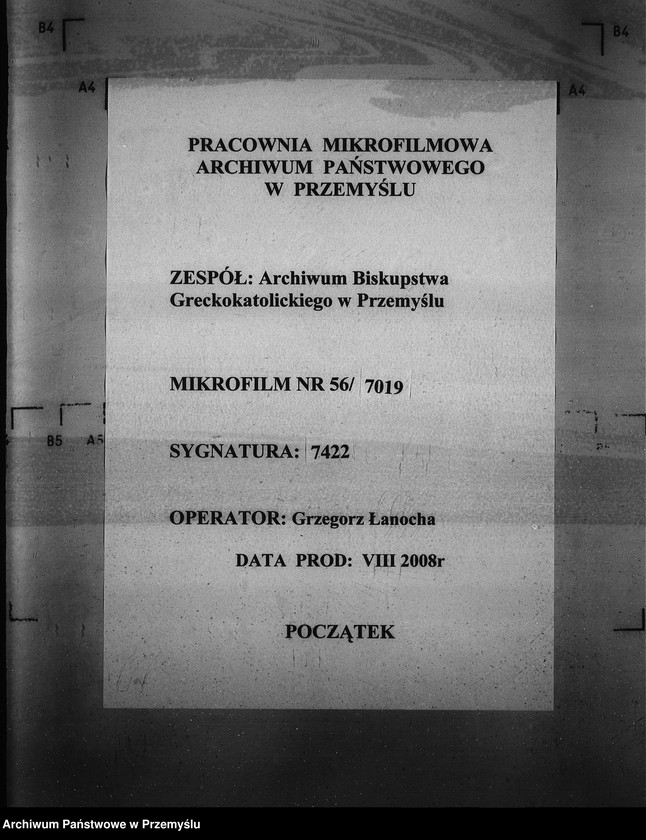 Obraz 1 z jednostki "[Kopie ksiąg metrykalnych parafii Magierów z filią Horodzów (dekanat Niemirów)]"