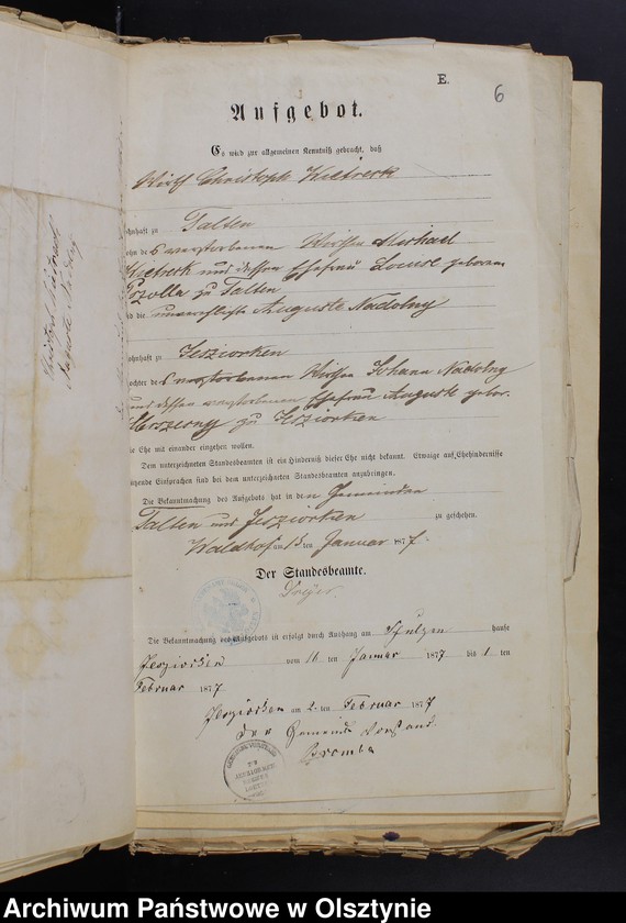 image.from.unit.number "Die zum Zwecke der Eheschlissung nothwendigen Schriftstück"