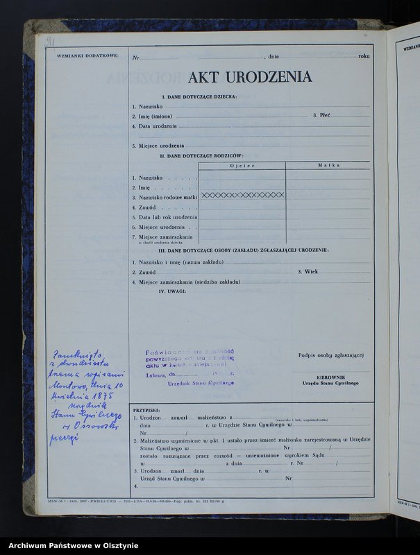 image.from.team "Urząd Stanu Cywilnego w Zwiniarzu pow. nowomiejski"