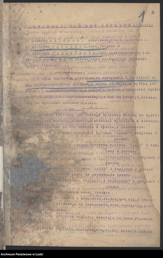 Obraz 4 z jednostki "„Olszer Chabański i Weiss” – pracownie szarparni i farbiarni"