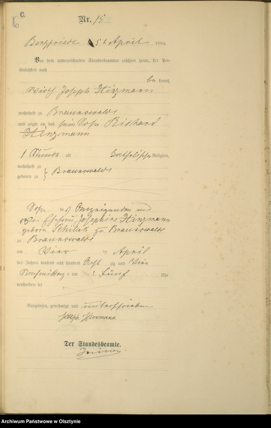 image.from.unit.number "Sterbe-Haupt-Register Nr 1 - 64"