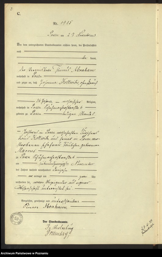 Obraz 4 z jednostki "Księga miejscowa zgonów tom V [Rejestr główny zgonów]"