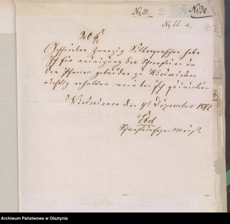 image.from.unit.number "Beläge zur Widminnenschen Kirchen Kassen Rechnung pro 1870"