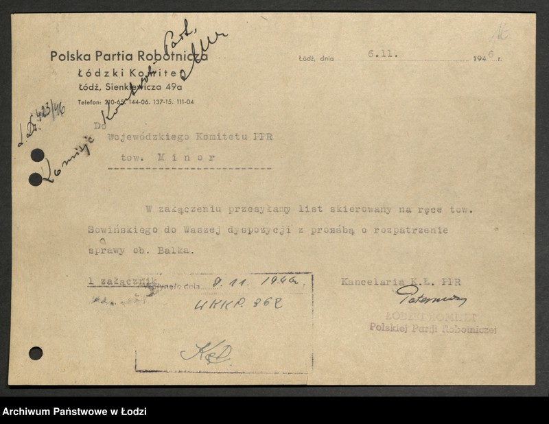 Obraz 17 z jednostki "Akta dotyczące spraw członków partii A, B, C, D, G, I, K"