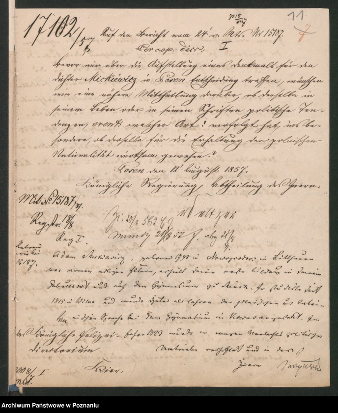 Obraz 15 z jednostki "A. betr. den Dichter Mickiewicz"