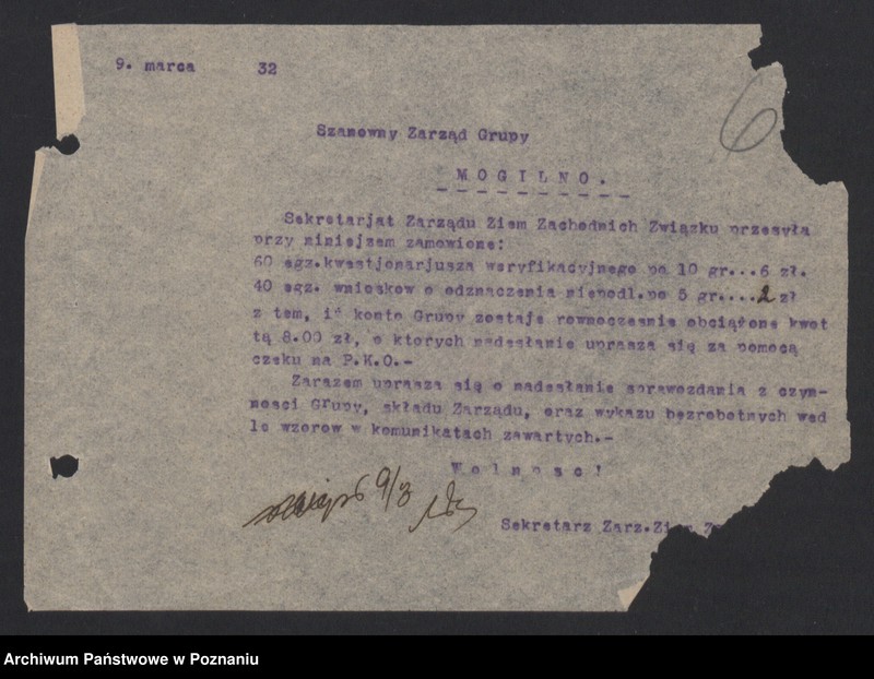 image.from.unit.number "Sprawy organizacyjno - personalne Związku Weteranów Powstań Narodowych [sprawozdania, protokoły, spisy członków, składki]"