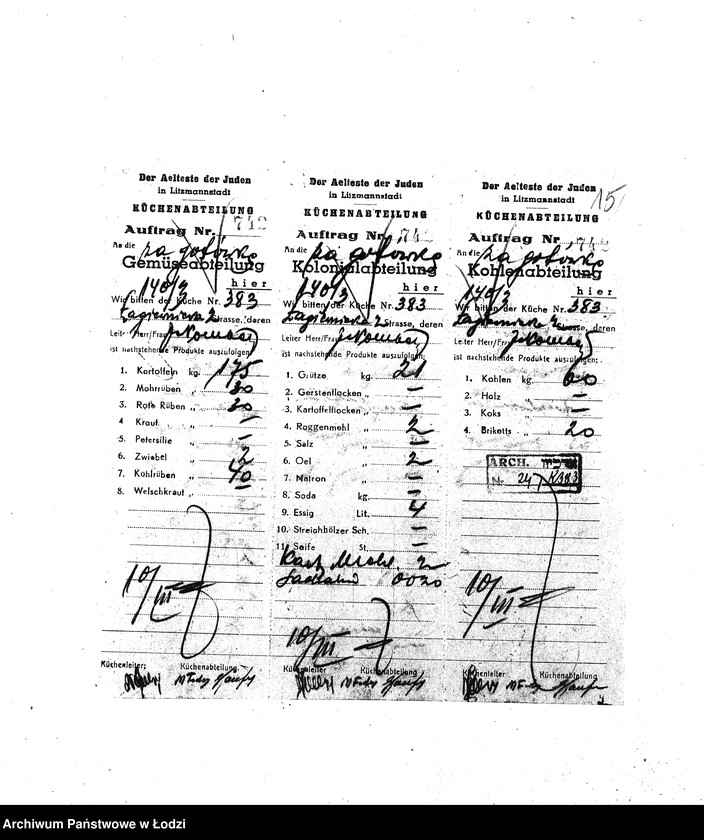 Obraz 18 z jednostki "[Kuchnia nr 383, ul. Łagiewnicka 2. Działalność kuchni]"