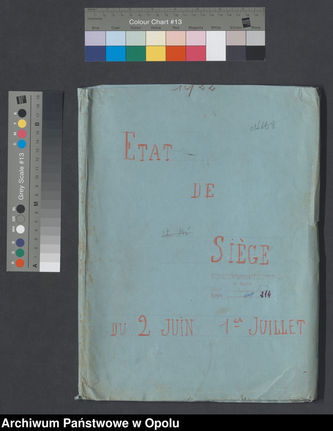 Obraz 3 z jednostki "Etat de Siege-Generalites-Notes de Principe-Renseignements-Organisations de Combat /Koerspondencja i zarządzenia dotyczące stanu wyjątkowego/Raporty dzienne o sytuacji wojskowej, incydenty, obwieszczenia/ 2.06.-1.07.1922"