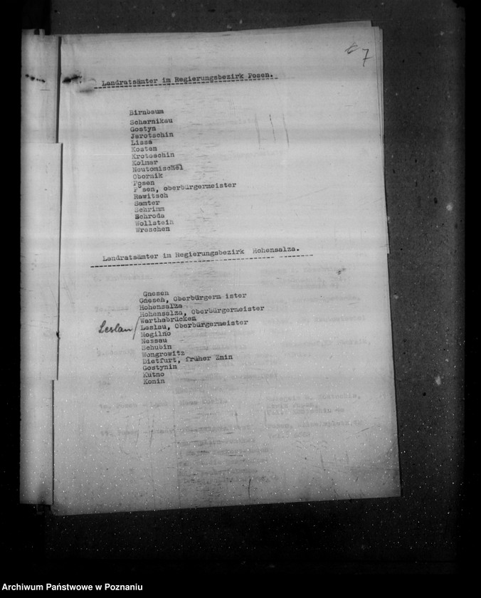 Obraz 12 z jednostki "Landratsämter, Landjahrlager, Kreisjägermeister (adresy)"