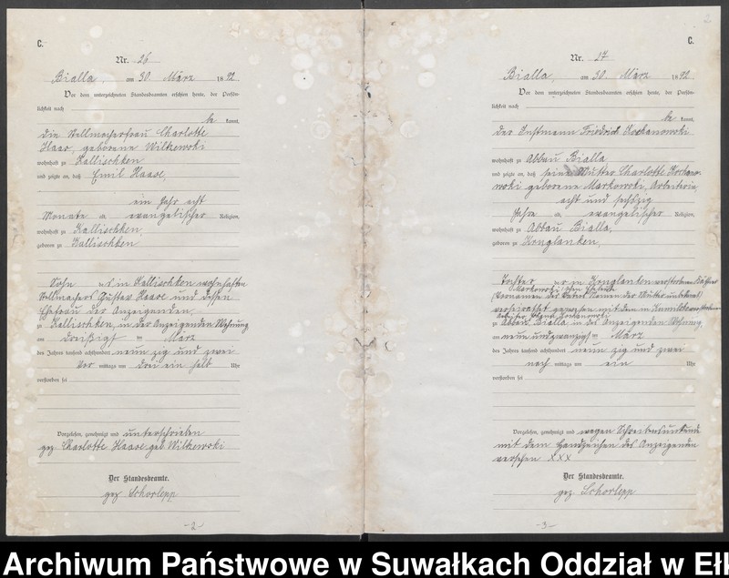Obraz 5 z jednostki "[Sterbe-Haupt-Register des Königlichen Preussischen Standes-Amtes Bialla Kreis Johannisburg]"