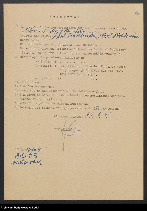 Obraz 14 z jednostki "Józef Gierliński – hurtowa sprzedaż win i wódek oraz towarów kolonialnych"