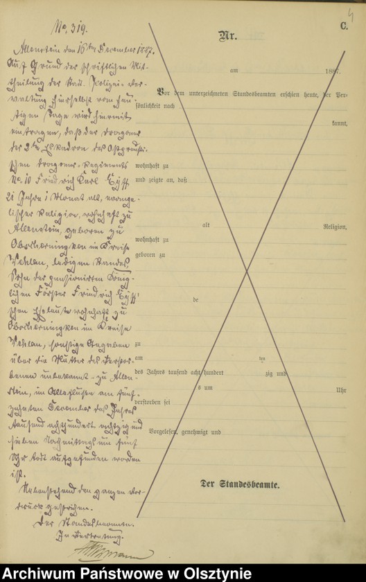 image.from.unit.number "Sterbe-Haupt-Register Tom II,Nr 317 - 332"