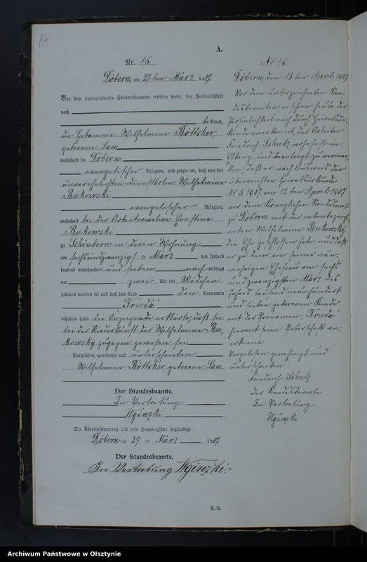 Obraz 19 z jednostki "Geburts-Register/Neben-Register/Nr 1 - 61"