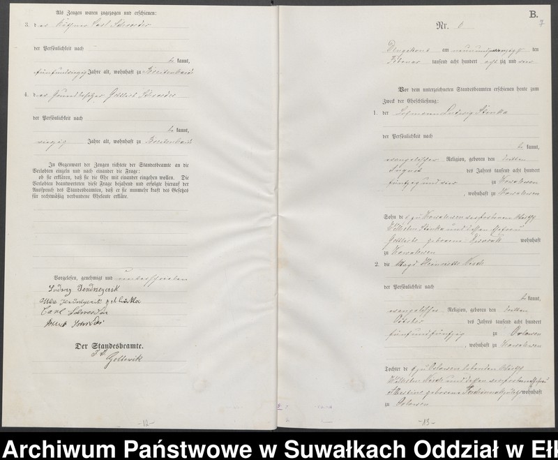 image.from.unit.number "Heiraths-Haupt-Register des Königlichen Preussischen Standes-Amtes Kumilsko Kreis Johannisburg"