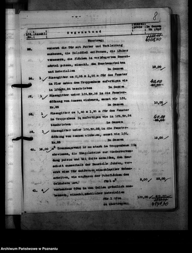 Obraz 12 z jednostki "Umbau. Polizeigefängnis Posen und Fort Radziwill"