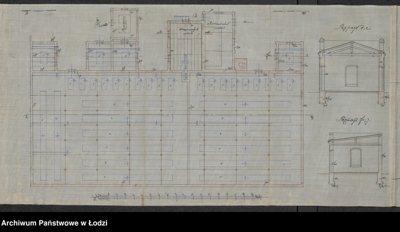Obraz 20 z jednostki "O postr[ojke] Èdmundom˝ Grau v˝ Lodzi po ulicě Passaž˝ Šul´ca pod˝ N 78/121-1577-1578, kam[ennyh] 1no èt[ažnyh] zdanìj: mehaničeskoj prâdil´ni i mašinnago pokoev˝, dvuh˝ saraev˝, kontory, konûšni, othožih˝ měst˝ i dymovoj truby"