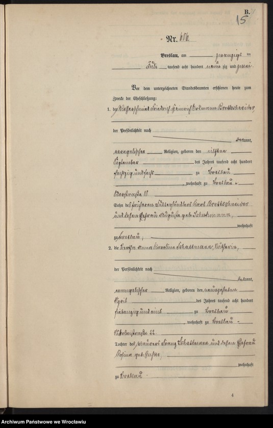 image.from.unit.number "Heiraths-Neben-Register Breslau I 1892 Band 4"