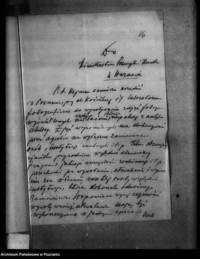 Obraz 20 z jednostki "Zatwierdzenie projektu zakładu przemysłowego /laboratorium do obróbki filmów acetylocelulozowych/ M. Wejman Poznań ul. Kościelna 17"