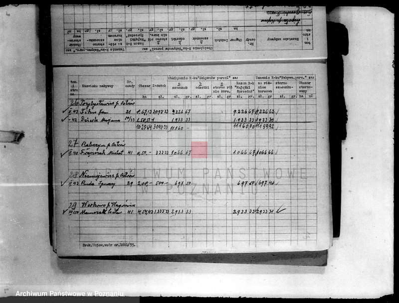 Obraz 17 z jednostki "Obciążenia rachunku nabywców parcel za szacunki /osady markowe/"