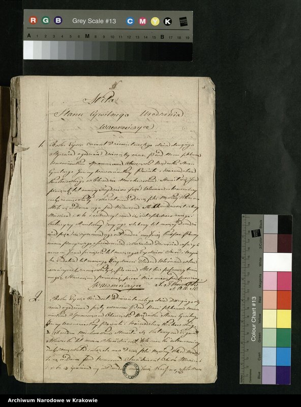 image.from.unit "Księga Aktów Stanu Cywilnego parafii Wawrzeńczyce, powiatu hebdowskiego, gminy szkalmbierskiej, departamentu krakowskiego, na rok 1819."