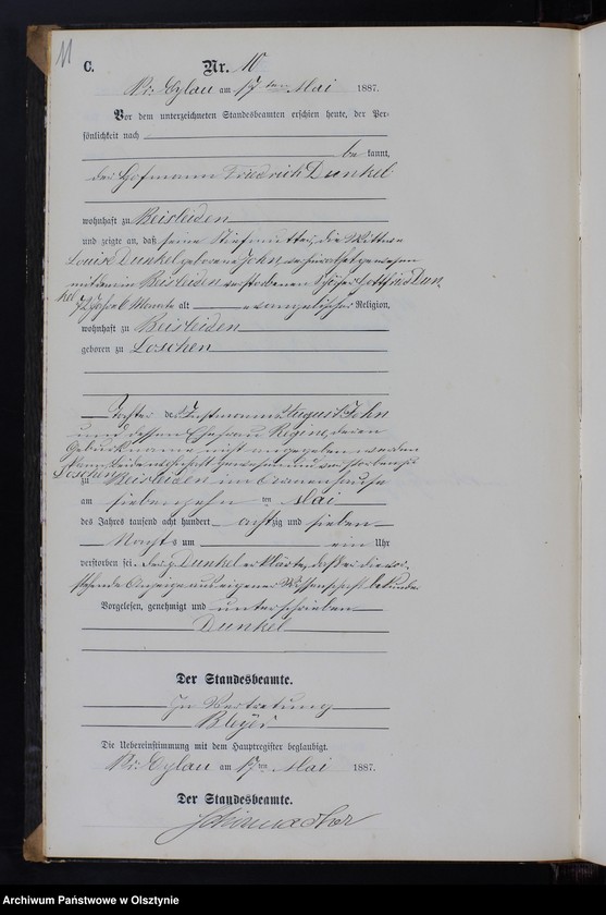 image.from.unit.number "Sterbe-Neben-Register Nr 1 - 25"