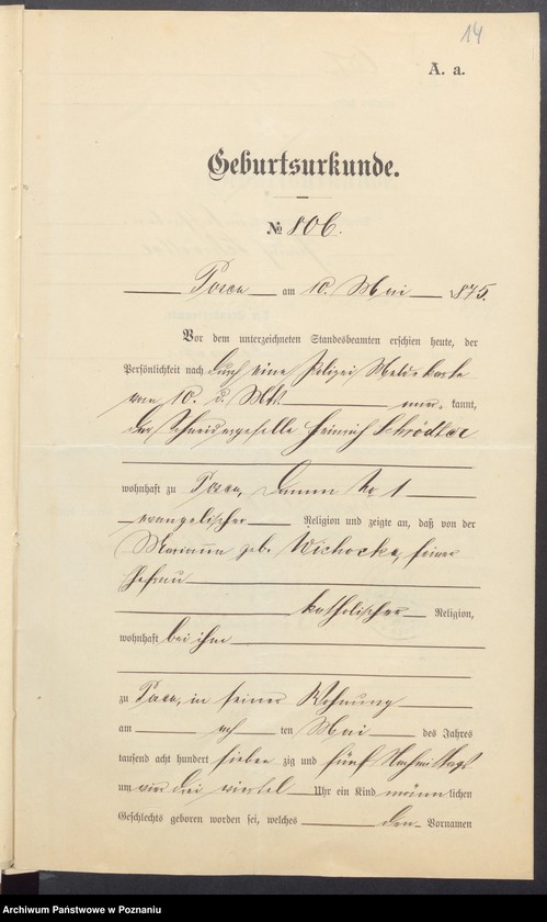 Obraz 16 z jednostki "[Dokumenty dostarczone przez narzeczonych do zawarcia związku małżeńskiego za 1902 rok. Tom XVII]"