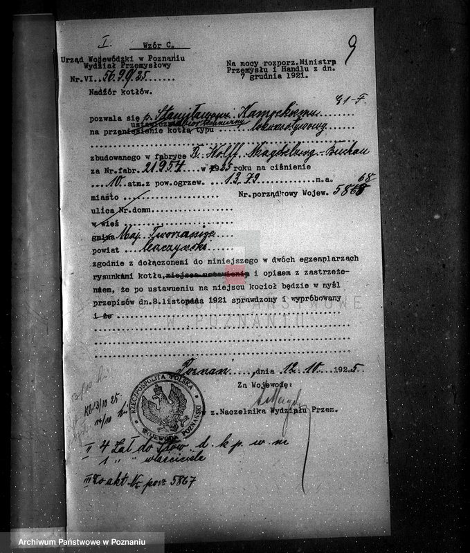 Obraz 14 z jednostki "Majętność rolna Tworzanice, pow. leszczyński Stanisław Kamoski nr woj. kotła 5868"