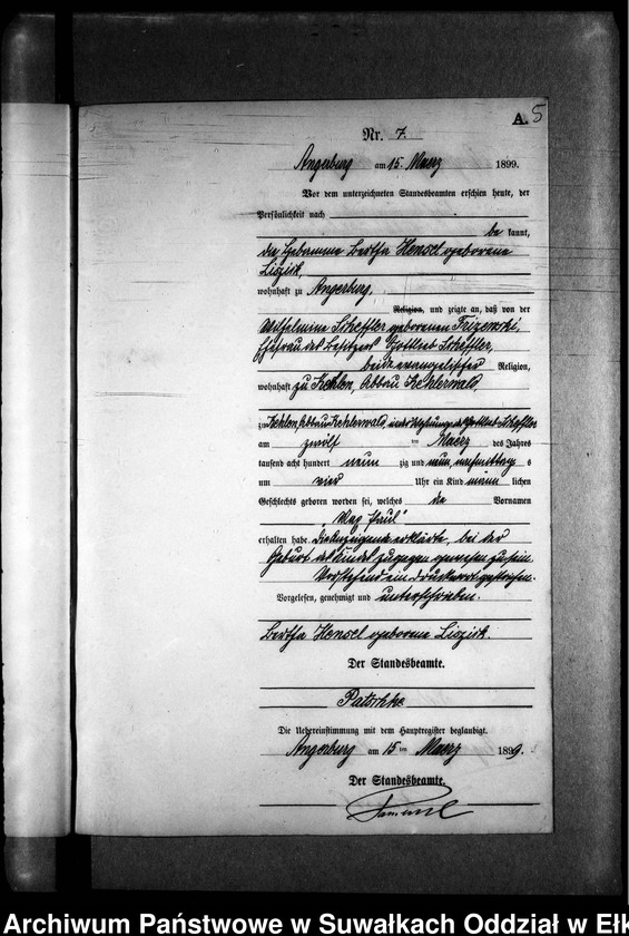 image.from.unit.number "Geburts-Neben-Register des Preussischen Standes-Amtes Kehlen Kreis Angerburg"