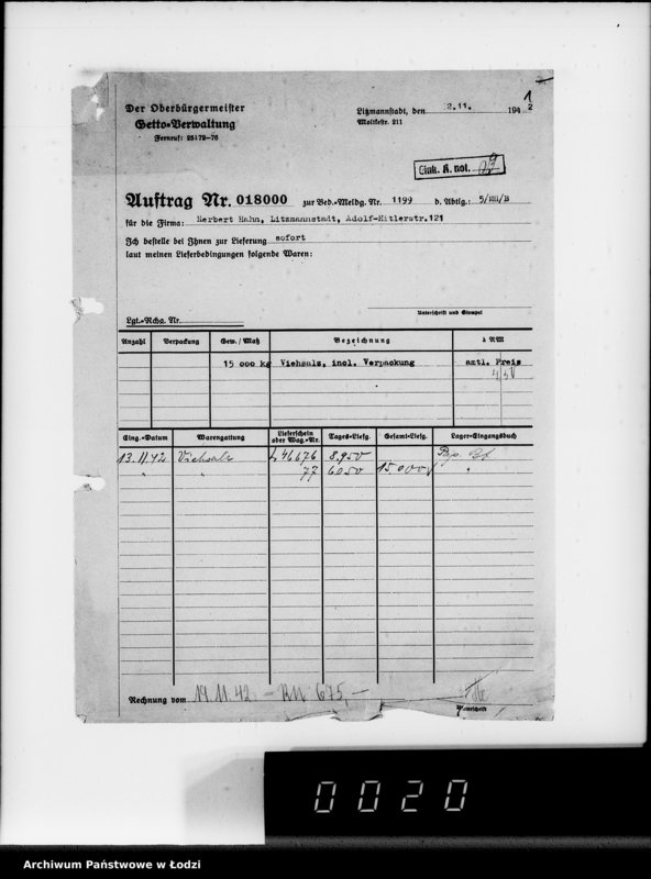 Obraz 5 z jednostki "Lebensmitteleinkauf. Aufträge, [Lieferscheinen und Rechnungen] 17941-18000"
