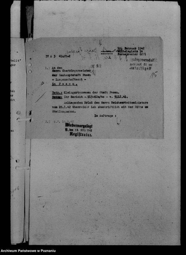 Obraz 19 z jednostki "Korespondencja i plany sytuacyjne ogródków działkowych w Poznaniu"